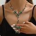 2024 Bride Fashion High-end Crystal Necklace And Earrings Jewelry Two-piece Set_ipsvogv.com