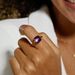 Simple Colored Gemstone Ring Female S925 Silver Inlaid Amethyst Finger Ring Fashion All Match High End Feeling_ipsvogv.com