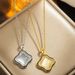 Cat's Eye Four Leaf Grass Necklace for Women, Light Luxury and Small Crowd 2023 New Collar Chain Sparkling Diamond, High_ipsvogv.com
