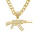 Cool and exaggerated punk street dance, rap, dressing with guns, pendants, necklaces, trendy men's nightclubs, Cuban_ipsvogv.com