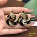 Vintage Antique Classic Black Gold Series Enamel Diamond Set Necklace Earrings Versatile Jewelry_ipsvogv.com
