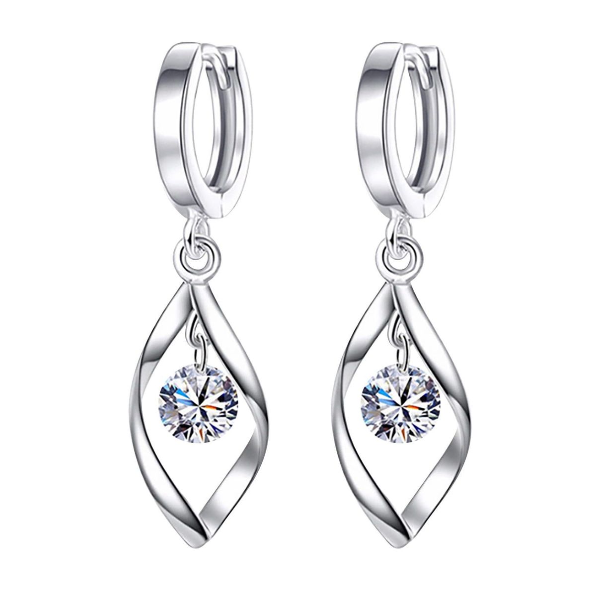 Women’s Jewelry Set Fashion Brass Real Gold Electroplating Personalized Niche Design Rotating Zircon Pendant Earrings Ladies Elegant Earrings_ipsvogv.com