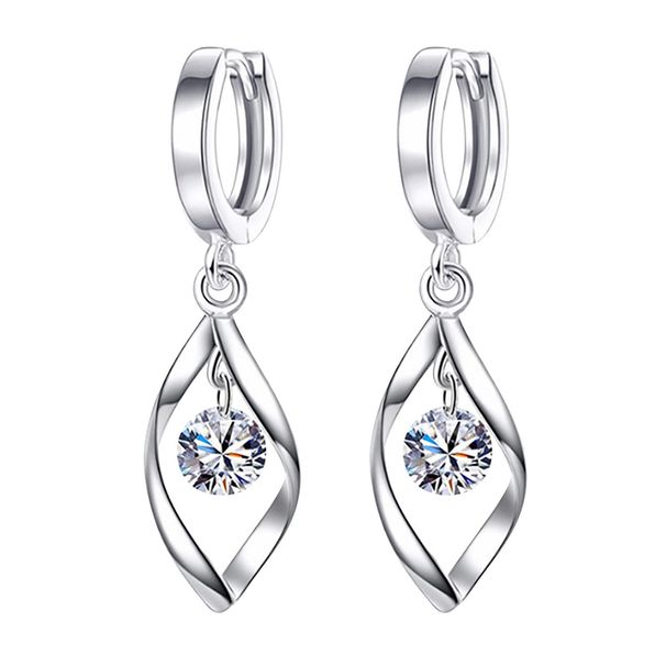 Women’s Jewelry Set Fashion Brass Real Gold Electroplating Personalized Niche Design Rotating Zircon Pendant Earrings Ladies Elegant Earrings_ipsvogv.com