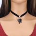 Halloween Gothic Dark Blooddrop Love Necklace Personalized Trendy Hip Hop Heart Shaped Velvet Accessories_ipsvogv.com