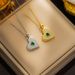 Necklace, Female Internet Celebrity, Love, Super Sparkling Peach Heart, Emerald, Zirconia, Exquisite, Light Luxury,_ipsvogv.com