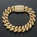 New Fashion Hip Hop Bracelet 15mm White Gold Brass Iced CZ Heavy Baguette Cuban Link Wristband Miami Curb Chain Jewelry_ipsvogv.com