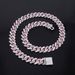 Unisex Hot Selling 14mm Diamond Pink Blue Diamond Flip Alloy Men's Necklace Encrypted Cool Hip Hop Cuban Necklace_ipsvogv.com