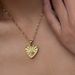 Women’s Jewelry Set Fashion Retro Gold Plated Titanium Steel Heart Micro Inlaid Zircon Embossed Pendant Necklace_ipsvogv.com