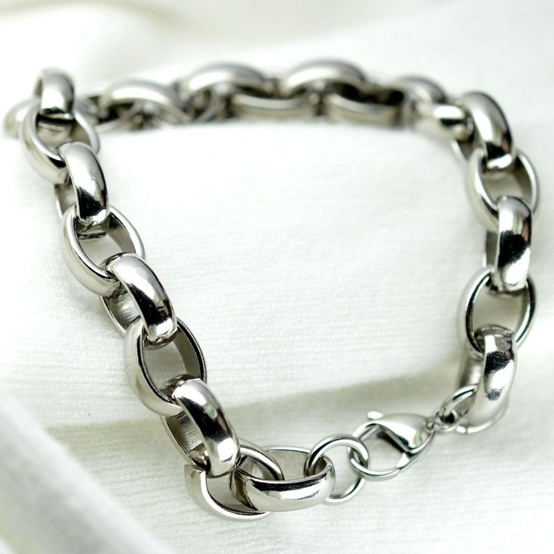 Mens Bracelets & Bangles 10mm 316L Stainless Steel Wrist Band Hand Chain Jewelry Gift_ipsvogv.com
