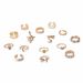 Hot Selling Wind Butterfly Pearl Inlaid Diamond Palm Rose Snake Shaped 15 Piece Set Joint Ring_ipsvogv.com