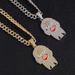 Unique Creative Hip-Hop Full Diamond Clown Pendant Necklace Fashion Ugly Accessories Trendy Men Couple Jewelry_ipsvogv.com