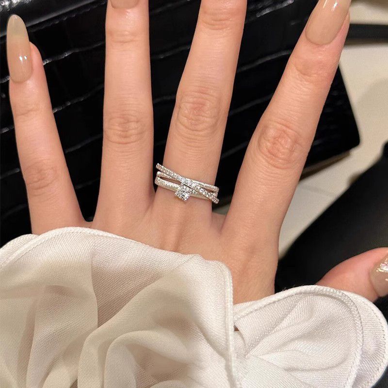 Super Flash Brushed Small Sugar Zircon For Women, Light Luxury, High-end Fashion, Personalized Index Finger Ring, Niche_ipsvogv.com