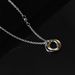 Women's Jewelry Personality Simple Stainless Steel Three Ring Pendant Titanium Steel Interlocking Diamond Couple Necklace Hip Hop Accessories_ipsvogv.com