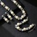 Pinduoduo Jewelry Fashion Pearl Necklace Earrings Bracelet Set Bride Accessories_ipsvogv.com
