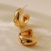 French C Shaped Earrings For Women, Five Pointed Star Design, Simple Inlaid Zircon, Fashionable And Versatile Earrings_ipsvogv.com