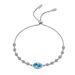 New Deyi Pure Silver Plated PT950 With Precious Blue Horse Eye Mosang Stone Bracelet Stretch Adjustment Simple And_ipsvogv.com