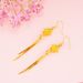 Vietnamese Sand Gold Long Flower Tassel Earhook Ethnic Style Women's Earrings Jewelry_ipsvogv.com