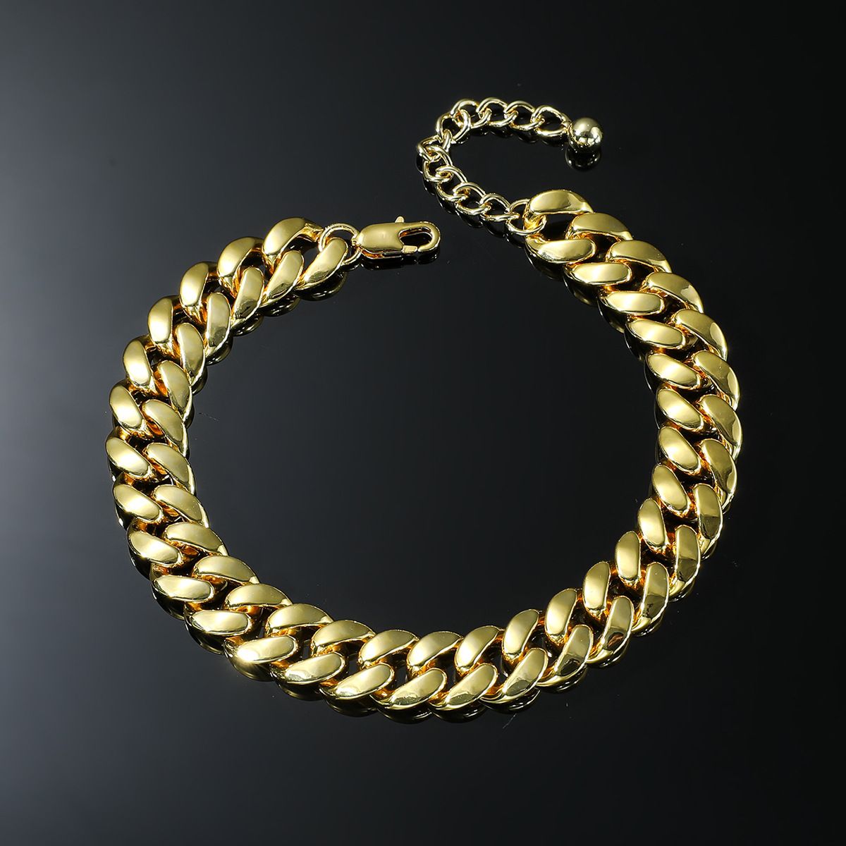 Hot selling men's minimalist smooth Cuban chain anklets, personalized hip-hop style exaggerated jewelry anklets_ipsvogv.com