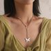 Cross-border Jewelry, Fashion Alloy Butterfly Shape Pendant, Necklace, Female, Geometric Fringed Ring Temperament Necklace._ipsvogv.com