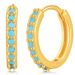 K gold plated cold style earrings, micro inlaid turquoise earrings, circle design, light luxury earrings_ipsvogv.com