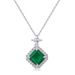 Square cultivated emerald retro pendant S925 silver full inlaid with brilliant colored gemstone pendant light luxury_ipsvogv.com