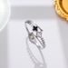 Titanium Steel New Black And White Fritillaria Clover Set With Diamond Spring Open Bracelet Instagram Versatile Design_ipsvogv.com