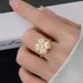 Rotating Clover Female Instagram Style Love Set Diamond Gold Light Luxury Handicraft Open Ring_ipsvogv.com