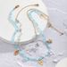 Bohemian crushed stone crystal versatile collarbone chain, European and American ethnic style star leaf shell necklace, female niche design_ipsvogv.com