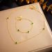 Fashioable, Simple, Iche, Versatile, Emerald Stailess Steel Circle, Heart Ecklace, Bracelet Accessories Set For_ipsvogv.com
