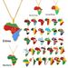 hot selling Africa map stainless steel oil drop necklace men and women fashion flag pendant jewelry_ipsvogv.com