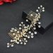Bridal Headdress Double Hair Comb Rhinestone Pearl Decoration Hair Accessories Side Decoration Insert Comb_ipsvogv.com