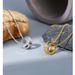 Small Waist Luck Beads Inlaid With Diamond Copper Necklace Gear Geometric Round Bead Pendant Couple Necklace_ipsvogv.com