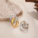 Fashion Simple Personality Earrings Stainless Steel Plated And Silver Two Color O Shaped Double Ring Buckle Earrings_ipsvogv.com