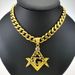 Rhinestone Pendant Necklace 11mm Width Yellow Mens Women Freemasonry Masonic Mason Stainless Steel_ipsvogv.com