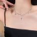 【 13000 People Collection 】 Stupid Beauty~Cross Zircon Tassel Collarbone Chain Women's Fashion Personality Design_ipsvogv.com