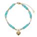 Love Bow Crystal Turquoise Natural Stone Bracelet Bracelet Adjustable_ipsvogv.com