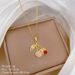 【 】 Red Cherry Light Luxury Charm Gorgeous Full Diamond Necklace Women's Versatile Clavicle Titanium Steel Chain_ipsvogv.com