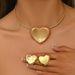 Women’s Jewelry Set Fashion Sweet And Fresh Ladies' Heart Necklace Earrings Niche Geometric Round Collar Design Clavicle Chain Versatile Earrings_ipsvogv.com
