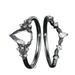 Sanjie Ins Samurai Flower Lady Black Zircon Ring Stacked, Personalized, Light Luxury, High End Wedding Pair_ipsvogv.com