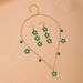 Women's Jewelry Set Fashion Fashionable Temperament Metal Lucky Five Leaf Clover Love Petals Ladies Necklace Bracelet Earrings Gift Set_ipsvogv.com