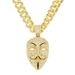 Ins domineering three-dimensional full diamond exaggerated mask pendant necklace nightclub bouncy cool Cuban chain_ipsvogv.com
