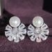 Baroque New Exquisite Flowers, Zircon Pearl Earrings, Sweet Bride, Engagement Dinner, High Grade Female e6479_ipsvogv.com