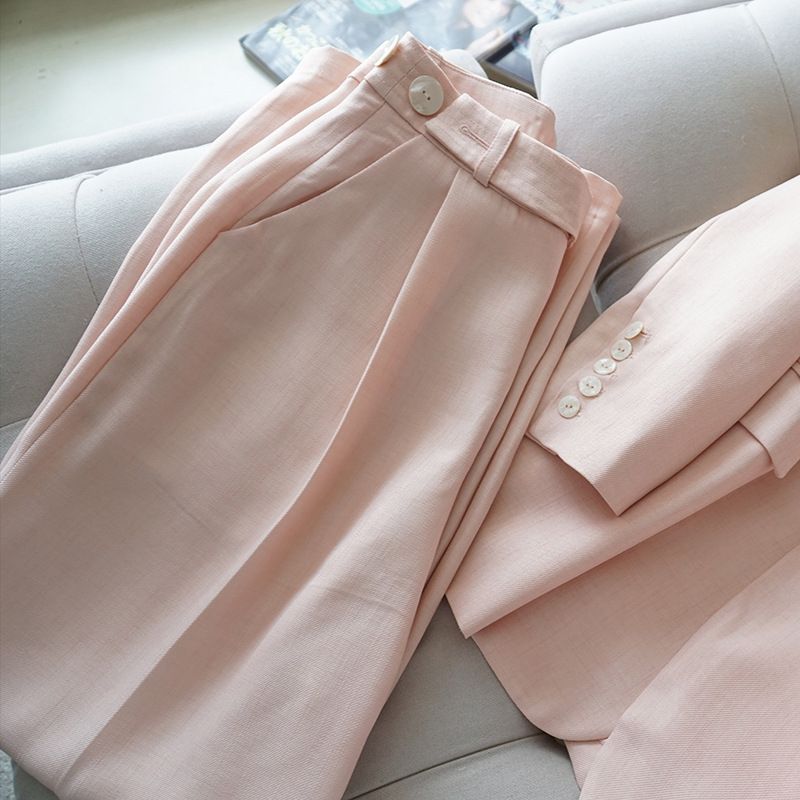 Women's Clothing warm spring healing color shimmer texture pieces heavy industry slim silhouette suit_ipsvogv.com