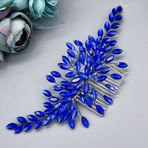 Elegant Handmade Crystal Hair Comb For Women - Perfect For Weddings, Parties, And Special Occasions - Floral Design With Sparkling Rhinestones_ipsvogv.com