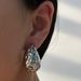 Spot Factory INS INS Retro Titanium Steel Simple Versatile Hammer Surface Water Drop Hollow Earrings_ipsvogv.com