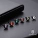 Black Gold Single Diamond Round Men's Six Color Simple Meteor Shower Earrings, Women's Personality Versatile, Niche_ipsvogv.com