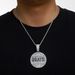 Hip Hop Round Shield Letter GRAYS Full Diamond Alloy Pendant Cuban Chain Necklace For Men_ipsvogv.com