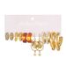 Women’s Jewelry Set Fashion6 Piece Set C Shaped Earrings For Women Retro Diamond Studded Alloy Acrylic Earrings Simple Earrings Set_ipsvogv.com