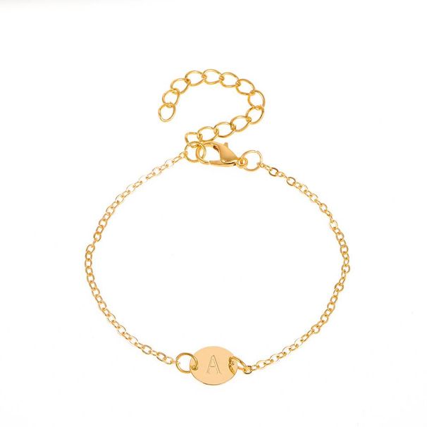 New round 26 English letter bracelet for women simple personality 26 letter beach bracelet_ipsvogv.com