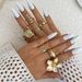 8-piece Set Of Starfish Scallop Ring Set, European And American Fashion Trend Niche Design Model Stage Catwalk Matching Accessories_ipsvogv.com